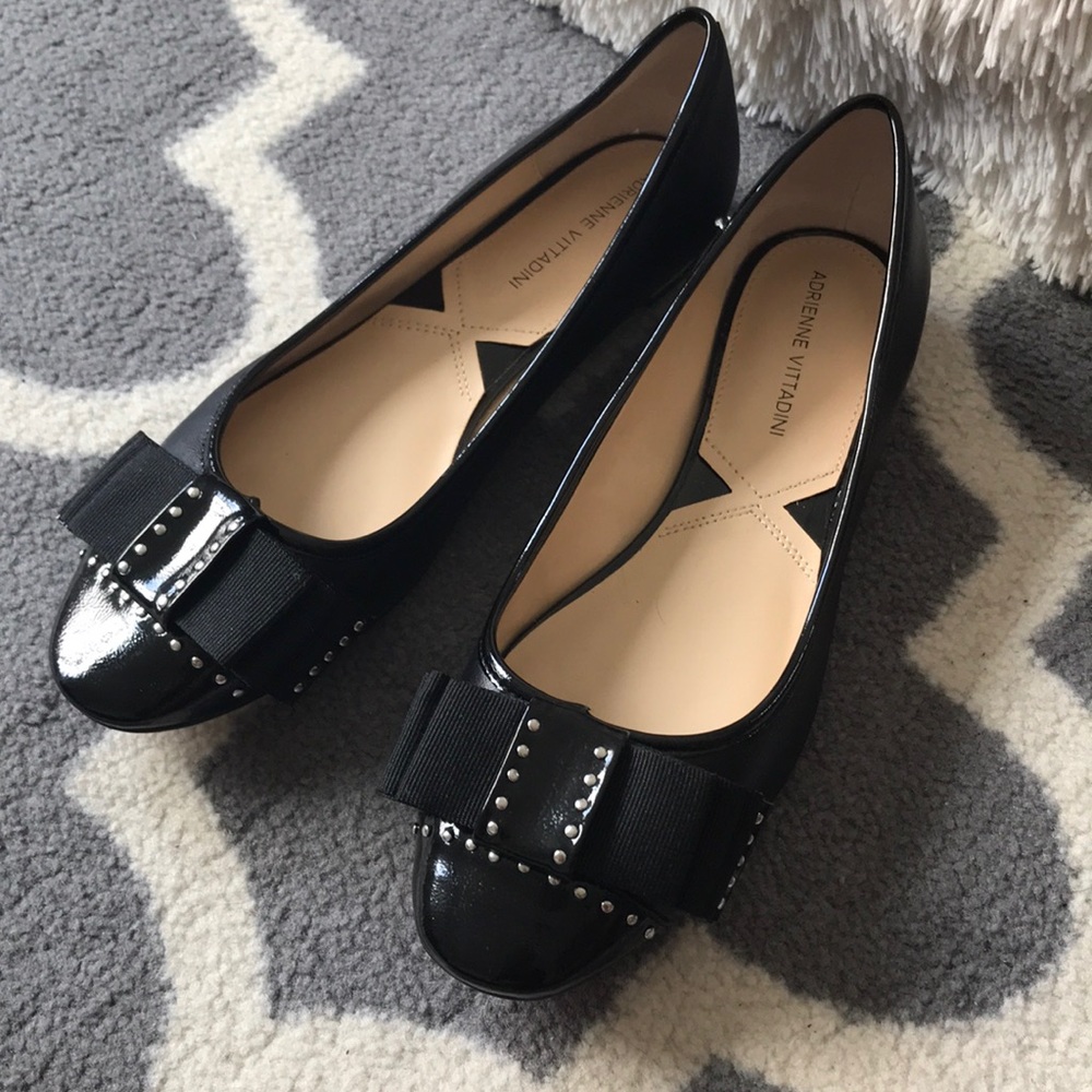 New- never worn  black leather flats